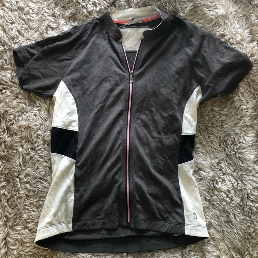 Smartwool Short bike jersey - Brown and Cream